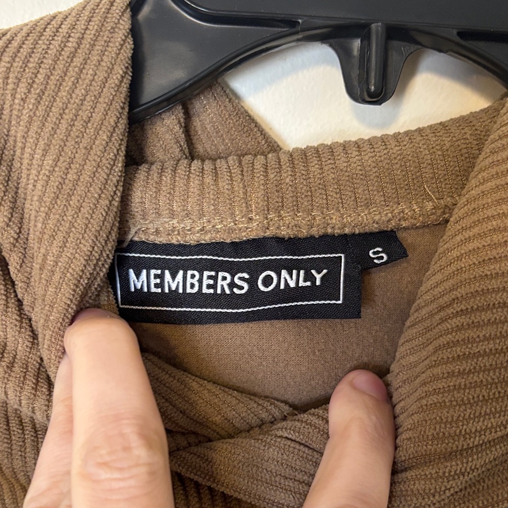 Members Only dark Tan Ribbed Hoodie - Picture 3 of 7